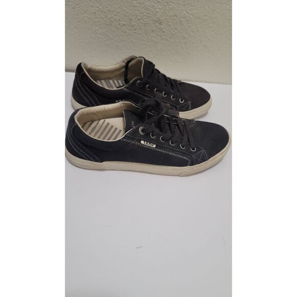 Taos Womens Canvas Lace-Up Sneakers Size 11 Black Casual Everyday - Picture 3 of 11